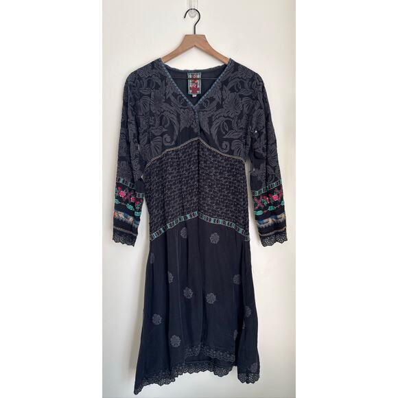 Johnny Was Embroidered Nori Boho Midi Dress - Small - Picture 2 of 10